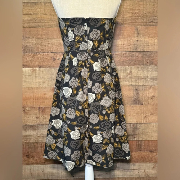 🌻 J.Crew Marielle Dress Solstice Floral in Women's size 6 Strapless Cocktail - Picture 3 of 10